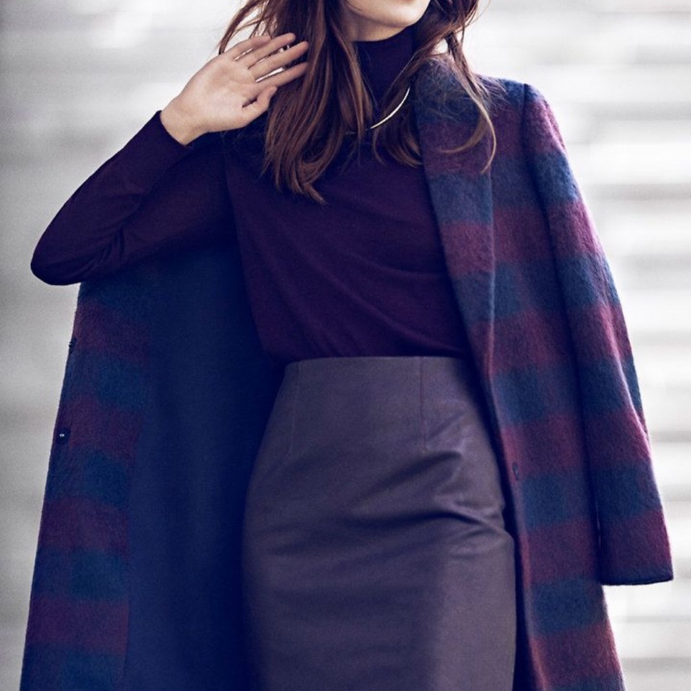 Ann Taylor Brushed Plaid Coat